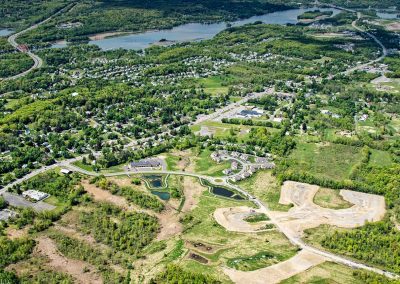 aerial of canterbury crossing looking north