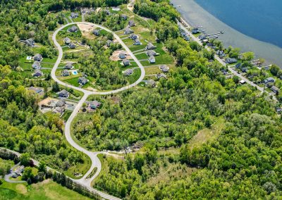 aerial of the winding brook estates community