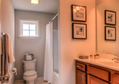 vanity with tub and shower combo