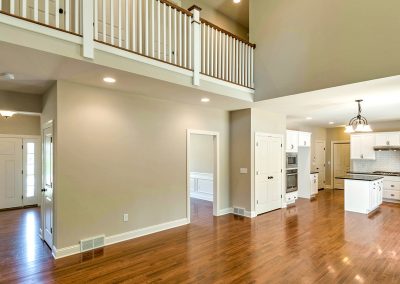 balcony overlooking the two story family room