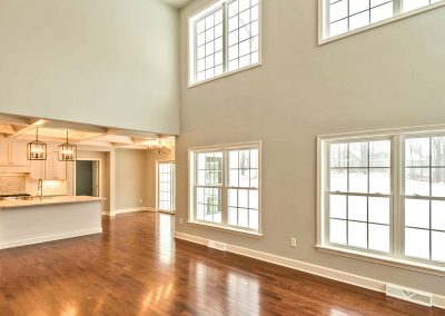 two story family room overlooking kitchen