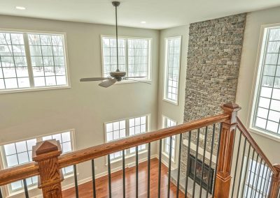 looking down on two story family room