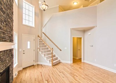 two story family room in townhome