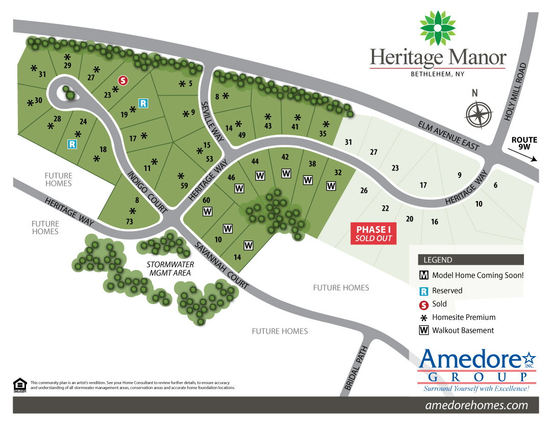Heritage Manor SingleFamily Homes, Bethlehem, NY Amedore Homes