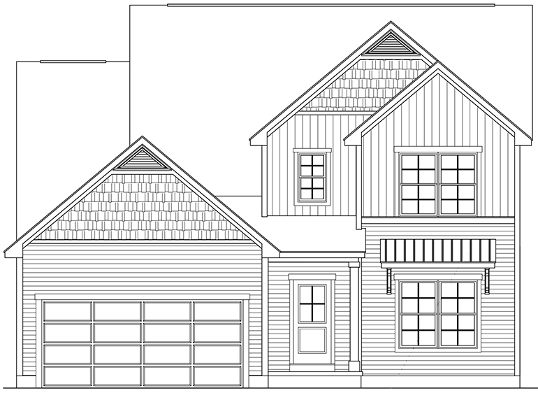 Brookdale III American Farmhouse 3-Bedroom Elevation