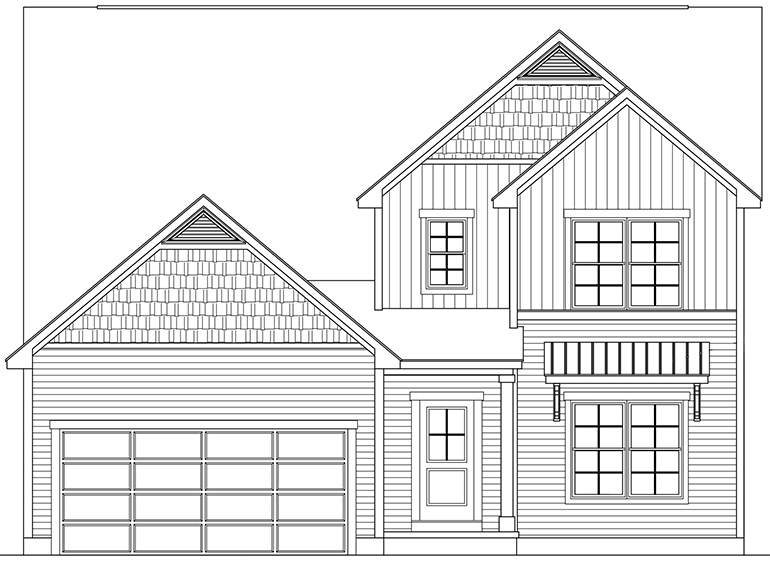 Brookdale III American Farmhouse 4-Bedroom Elevation