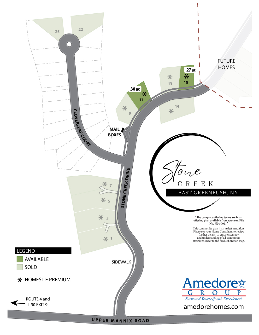 SC-Community-Map site map of single family home sites at heritage manor in the town of bethlehem new york